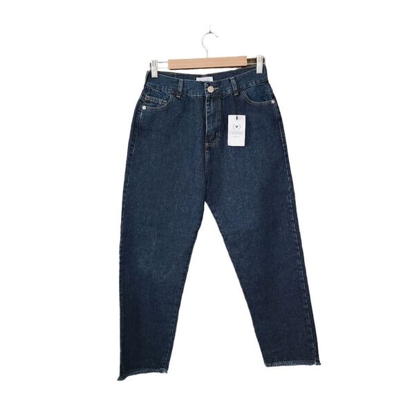 Chipre Denim - Chipre Womens High Waisted Straight Leg Frayed Hem Denim Jeans Size 27